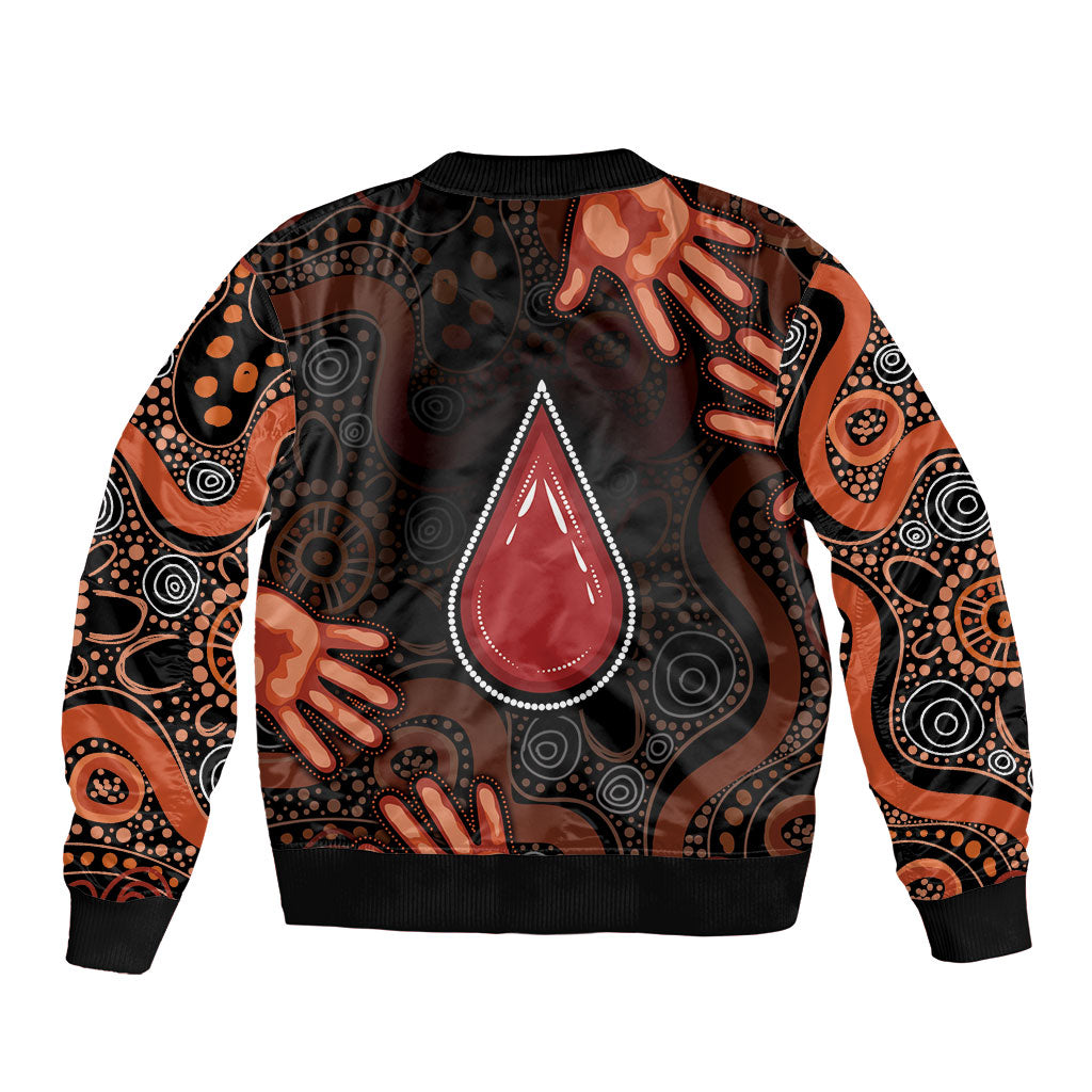 Australia Indigenous Leukemia Prevention Sleeve Zip Bomber Jacket Aboriginal Dot Arts