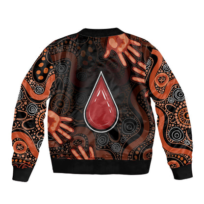 Australia Indigenous Leukemia Prevention Sleeve Zip Bomber Jacket Aboriginal Dot Arts