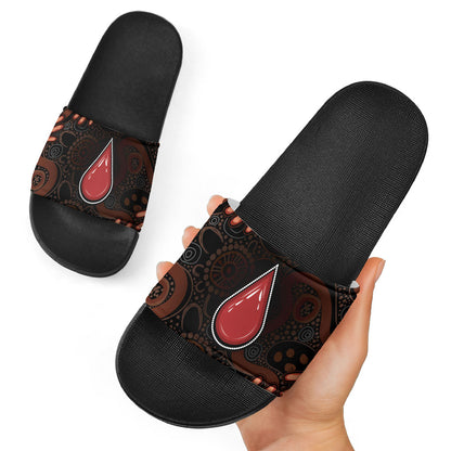 Australia Indigenous Leukemia Prevention Slide Sandals Aboriginal Dot Arts