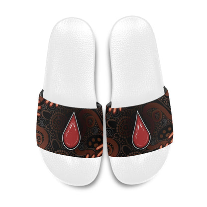 Australia Indigenous Leukemia Prevention Slide Sandals Aboriginal Dot Arts
