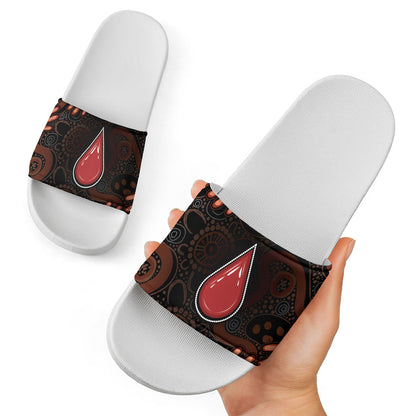 Australia Indigenous Leukemia Prevention Slide Sandals Aboriginal Dot Arts