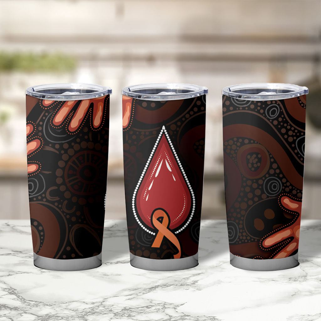 Australia Indigenous Leukemia Prevention Tumbler Cup Aboriginal Dot Arts