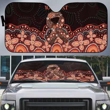 Australia Indigenous Personalized Auto Sun Shade Fight Leukemia Orange Ribbons