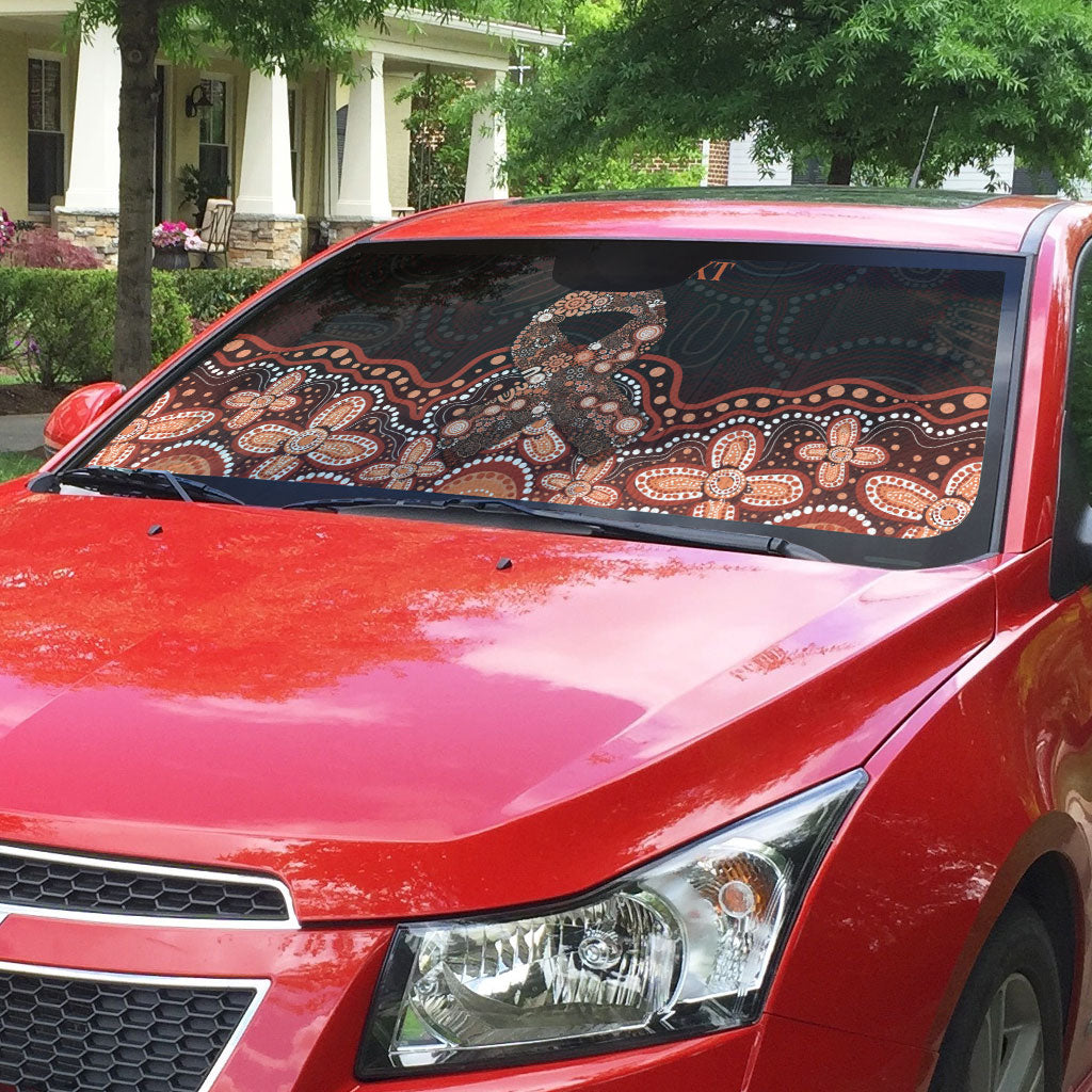 Australia Indigenous Personalized Auto Sun Shade Fight Leukemia Orange Ribbons