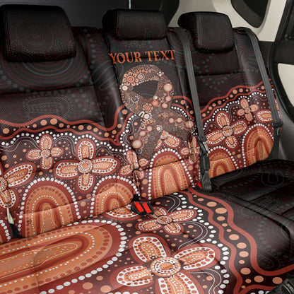Australia Indigenous Personalized Back Car Seat Cover Fight Leukemia Orange Ribbons