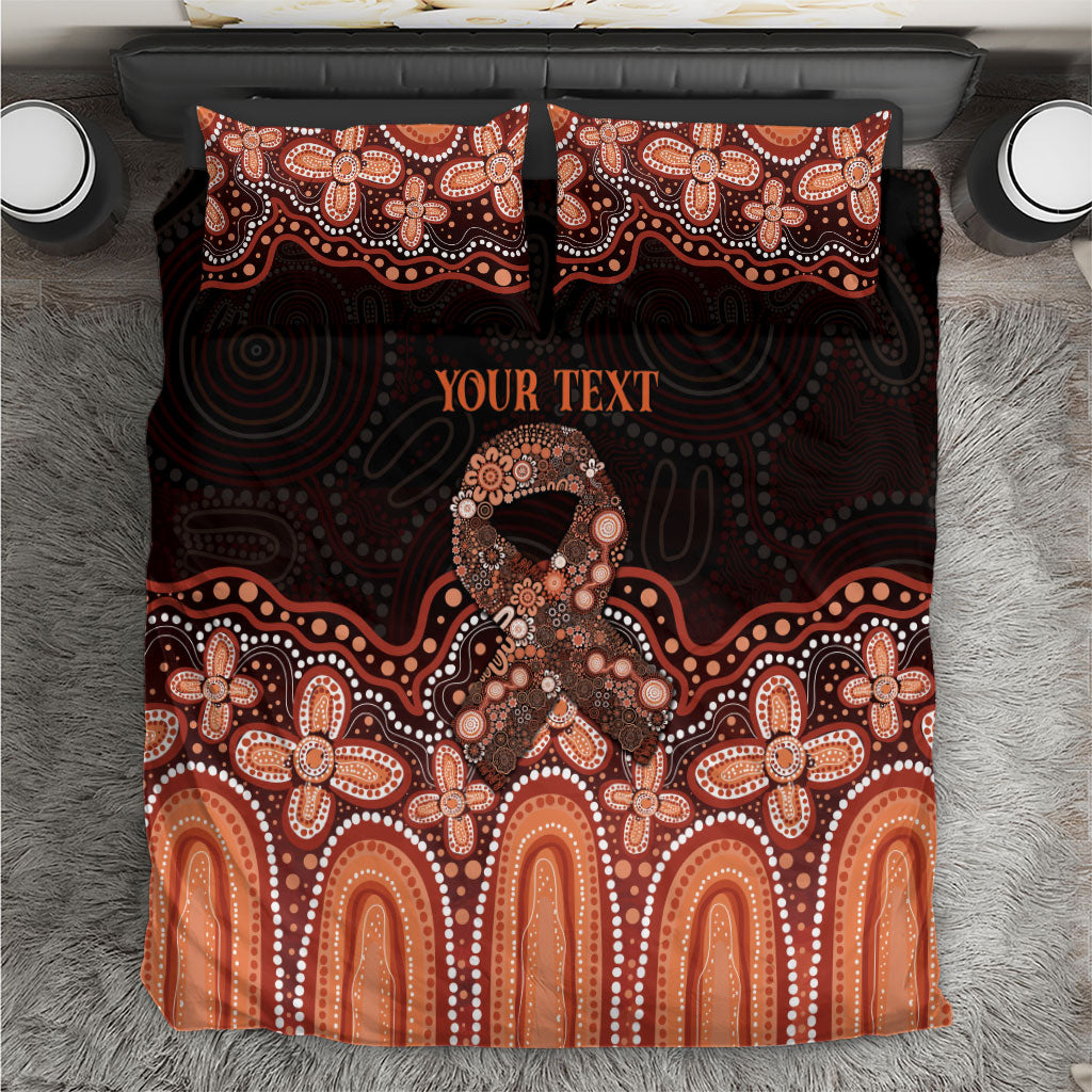 Australia Indigenous Personalized Bedding Set Fight Leukemia Orange Ribbons