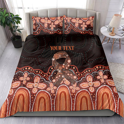 Australia Indigenous Personalized Bedding Set Fight Leukemia Orange Ribbons