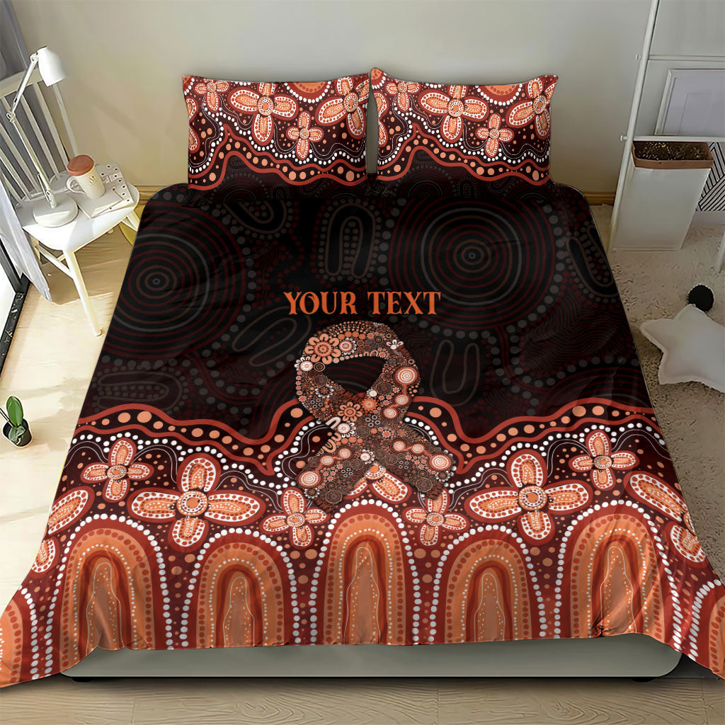 Australia Indigenous Personalized Bedding Set Fight Leukemia Orange Ribbons