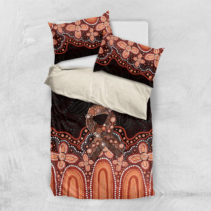 Australia Indigenous Personalized Bedding Set Fight Leukemia Orange Ribbons