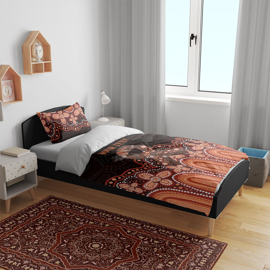 Australia Indigenous Personalized Bedding Set Fight Leukemia Orange Ribbons