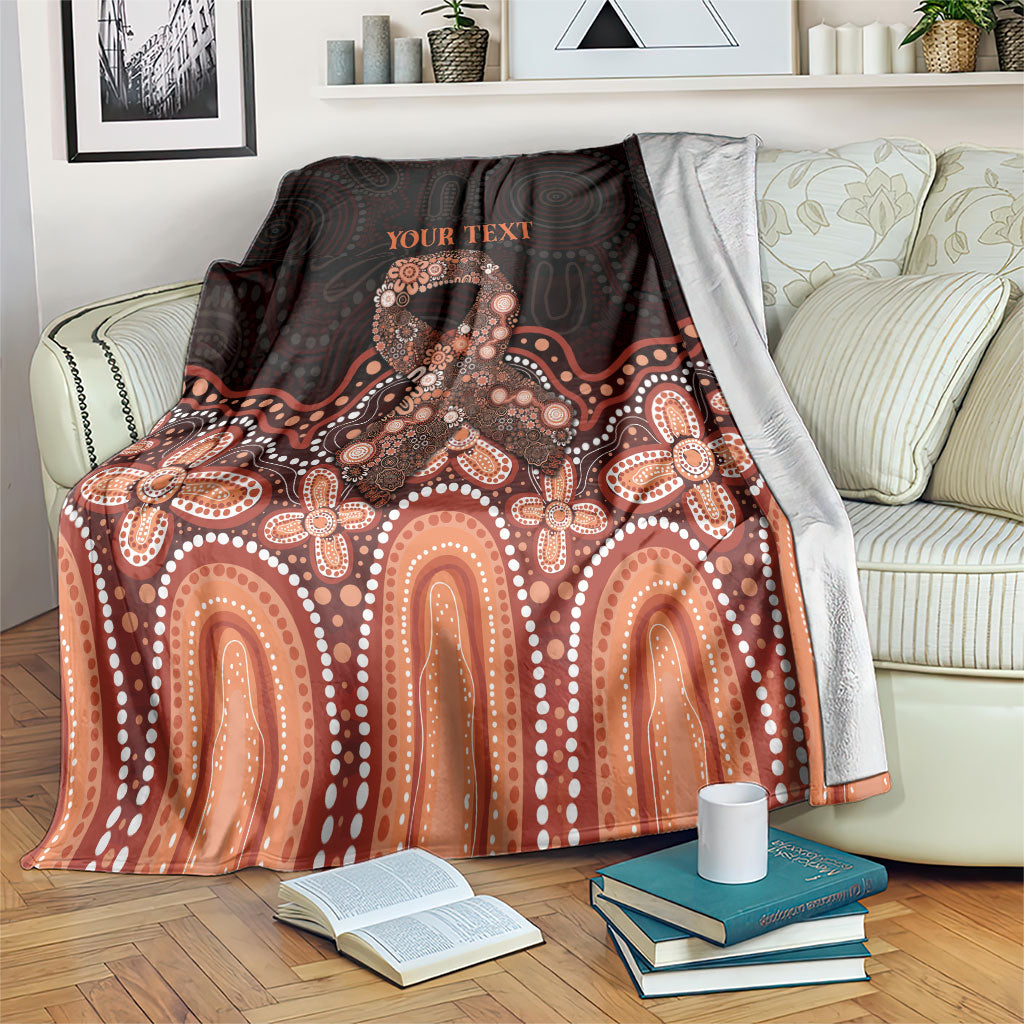Australia Indigenous Personalized Blanket Fight Leukemia Orange Ribbons