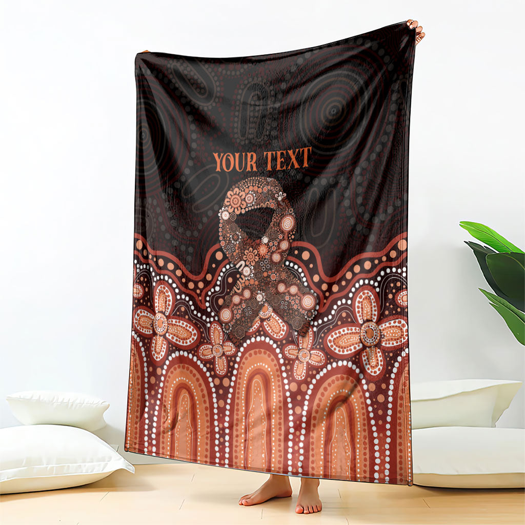 Australia Indigenous Personalized Blanket Fight Leukemia Orange Ribbons