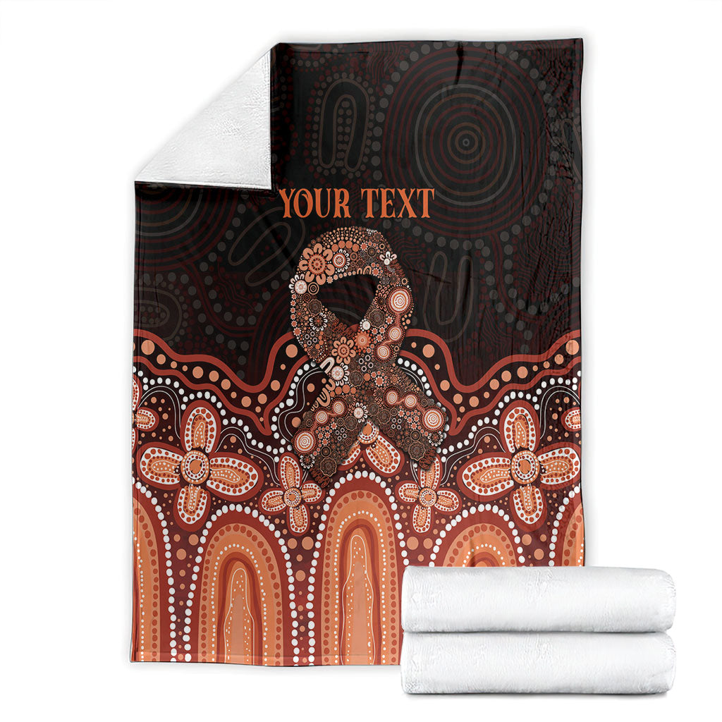 Australia Indigenous Personalized Blanket Fight Leukemia Orange Ribbons