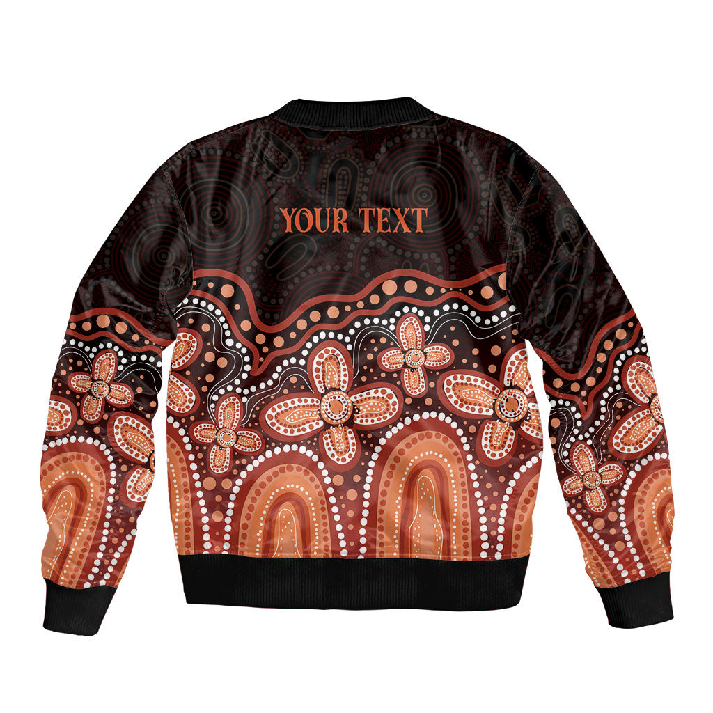 Australia Indigenous Personalized Bomber Jacket Fight Leukemia Orange Ribbons