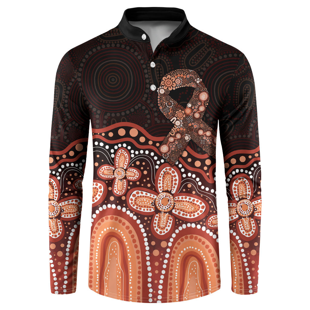 Australia Indigenous Personalized Button Sweatshirt Fight Leukemia Orange Ribbons