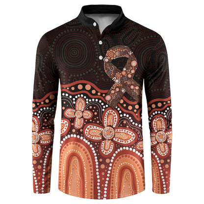 Australia Indigenous Personalized Button Sweatshirt Fight Leukemia Orange Ribbons