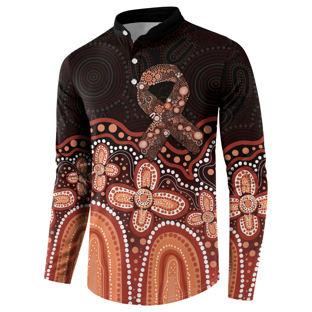 Australia Indigenous Personalized Button Sweatshirt Fight Leukemia Orange Ribbons
