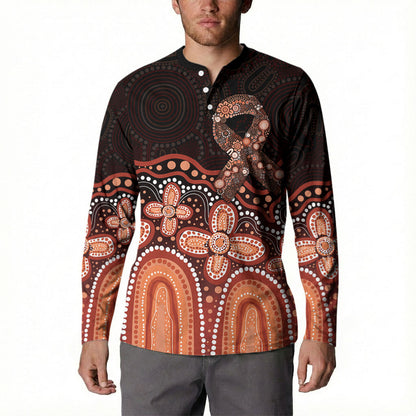 Australia Indigenous Personalized Button Sweatshirt Fight Leukemia Orange Ribbons