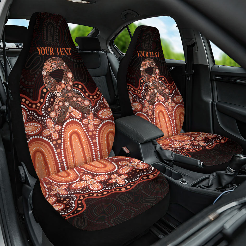 Australia Indigenous Personalized Car Seat Cover Fight Leukemia Orange Ribbons