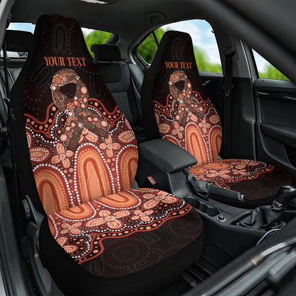 Australia Indigenous Personalized Car Seat Cover Fight Leukemia Orange Ribbons