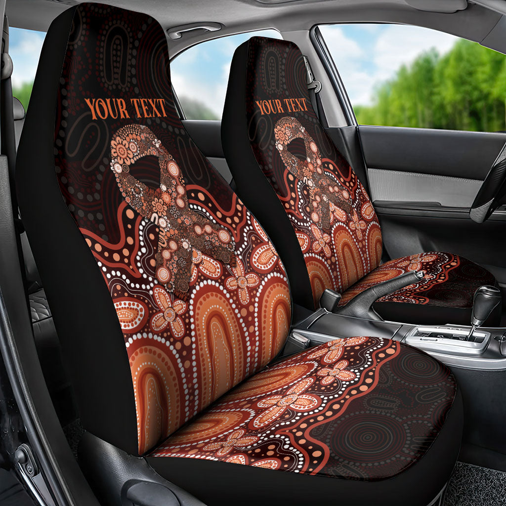 Australia Indigenous Personalized Car Seat Cover Fight Leukemia Orange Ribbons