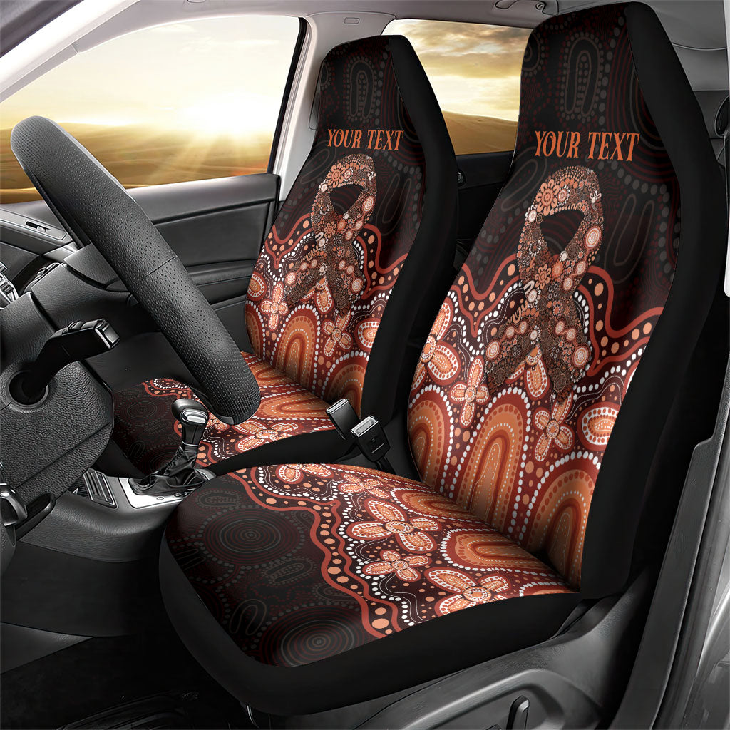 Australia Indigenous Personalized Car Seat Cover Fight Leukemia Orange Ribbons
