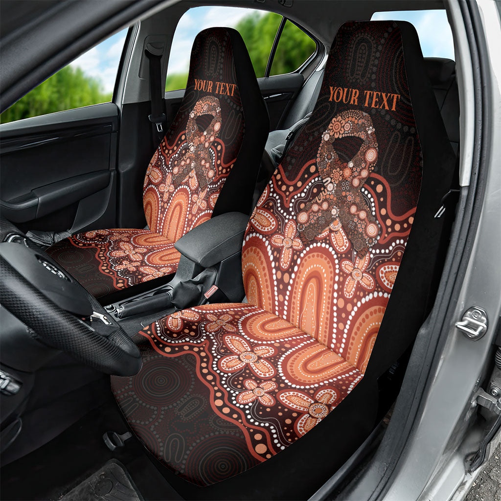 Australia Indigenous Personalized Car Seat Cover Fight Leukemia Orange Ribbons