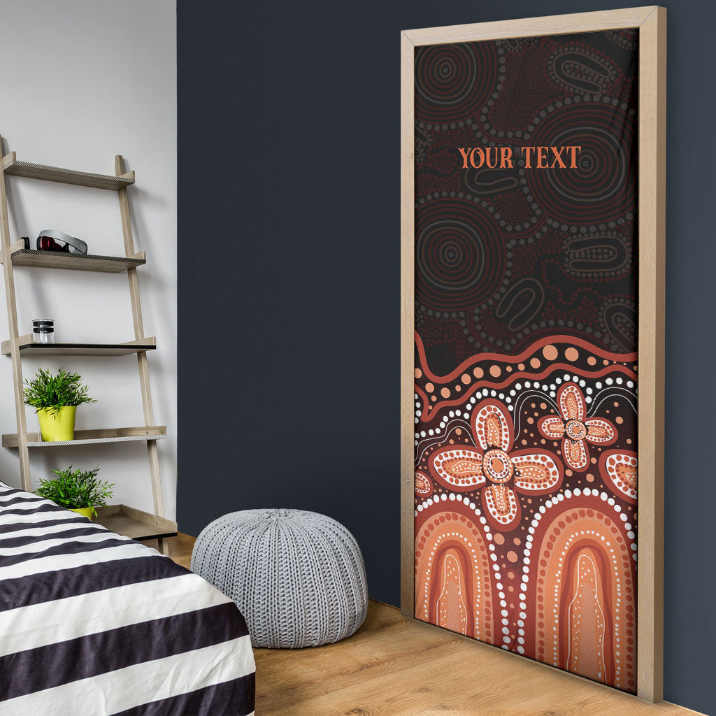 Australia Indigenous Personalized Door Cover Fight Leukemia Orange Ribbons