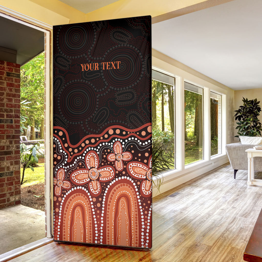 Australia Indigenous Personalized Door Cover Fight Leukemia Orange Ribbons