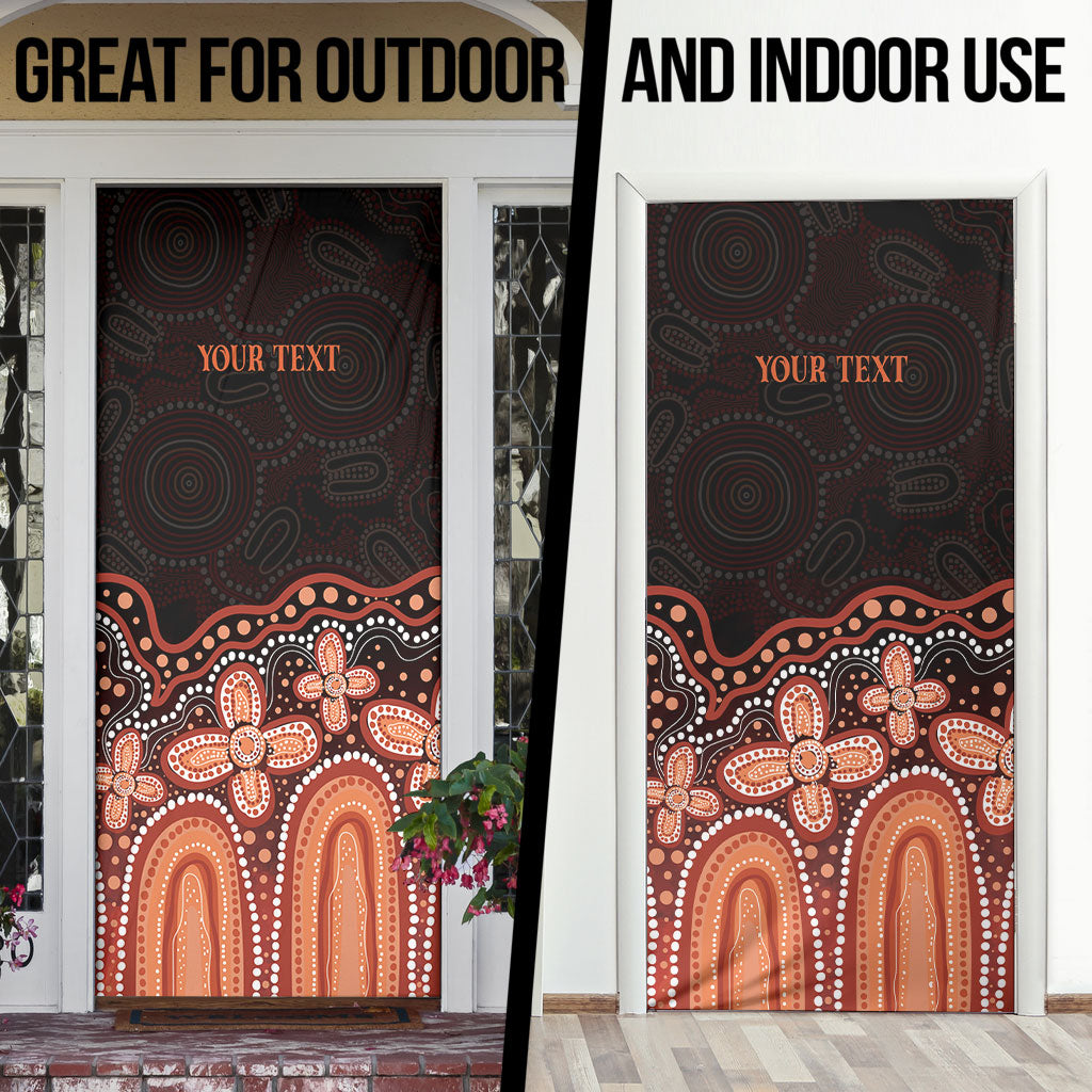 Australia Indigenous Personalized Door Cover Fight Leukemia Orange Ribbons