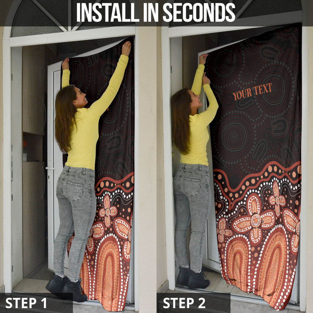 Australia Indigenous Personalized Door Cover Fight Leukemia Orange Ribbons