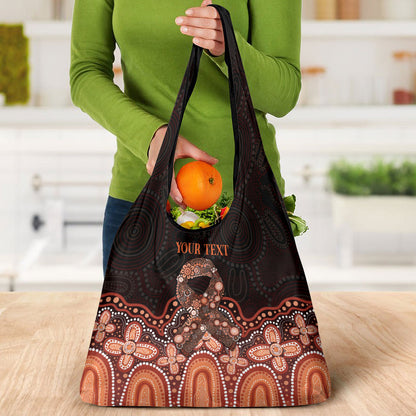 Australia Indigenous Personalized Grocery Bag Fight Leukemia Orange Ribbons