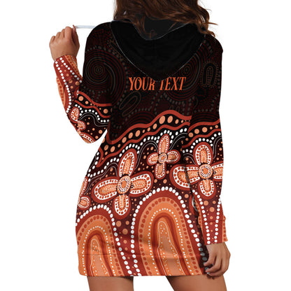Australia Indigenous Personalized Hoodie Dress Fight Leukemia Orange Ribbons