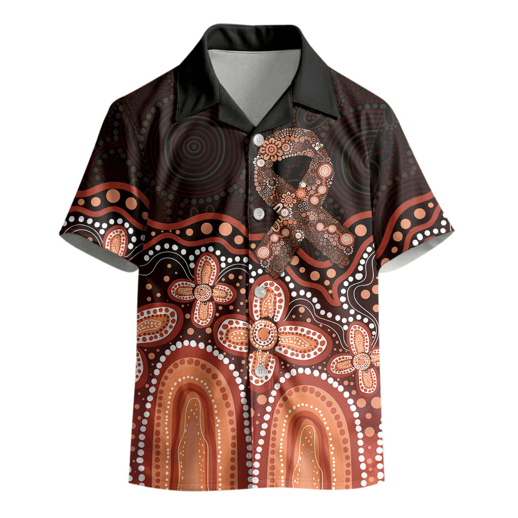 Australia Indigenous Personalized Kid Hawaiian Shirt Fight Leukemia Orange Ribbons