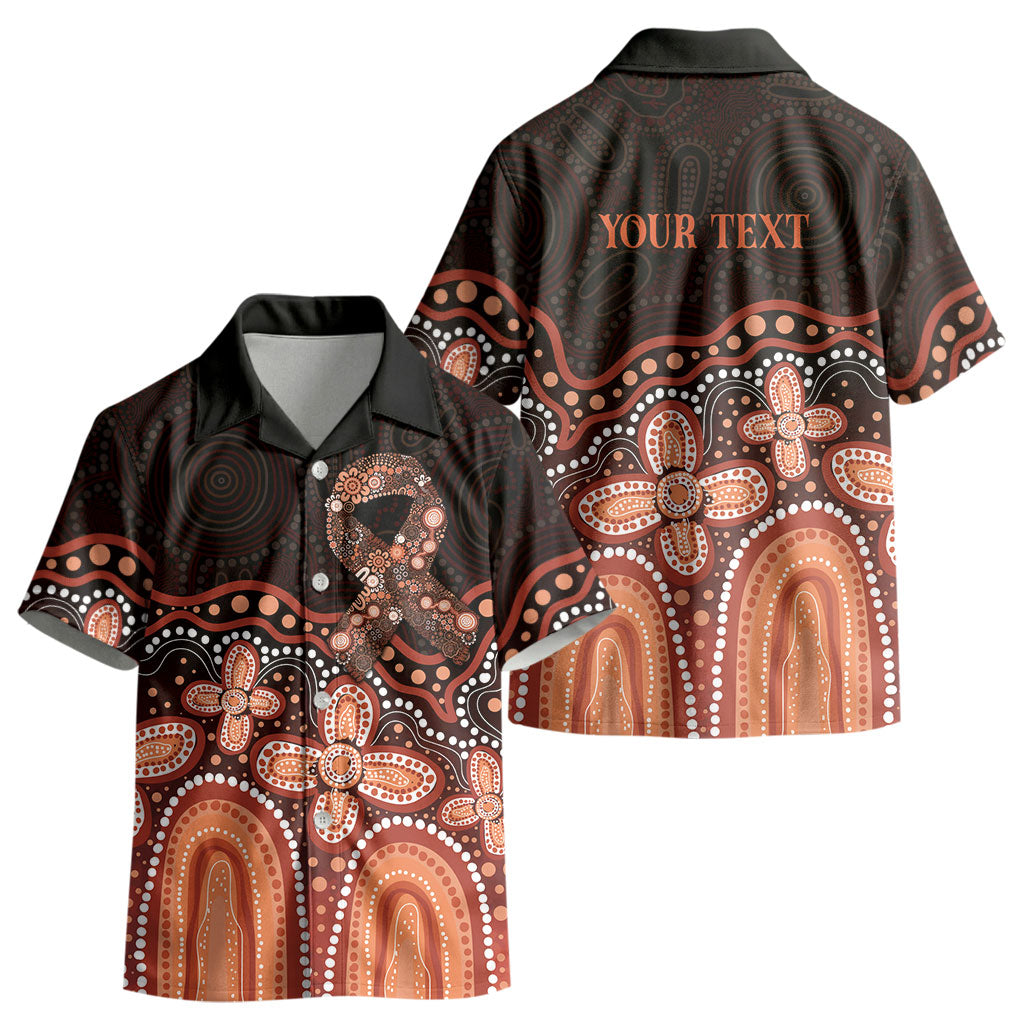 Australia Indigenous Personalized Kid Hawaiian Shirt Fight Leukemia Orange Ribbons