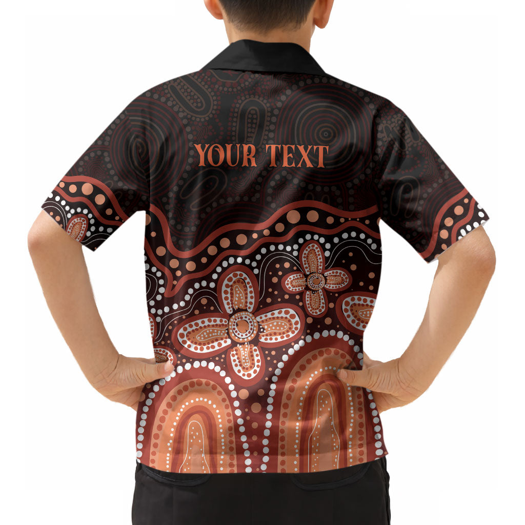 Australia Indigenous Personalized Kid Hawaiian Shirt Fight Leukemia Orange Ribbons