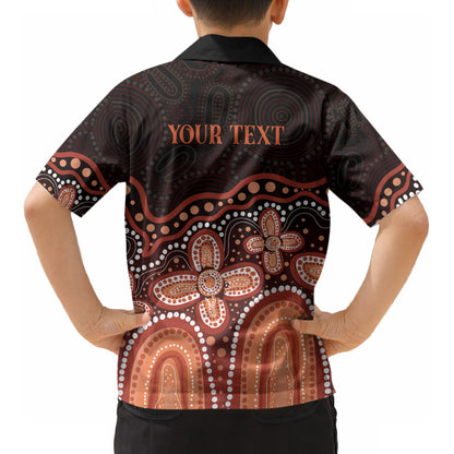 Australia Indigenous Personalized Kid Hawaiian Shirt Fight Leukemia Orange Ribbons
