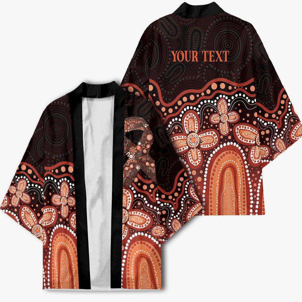 Australia Indigenous Personalized Kimono Fight Leukemia Orange Ribbons