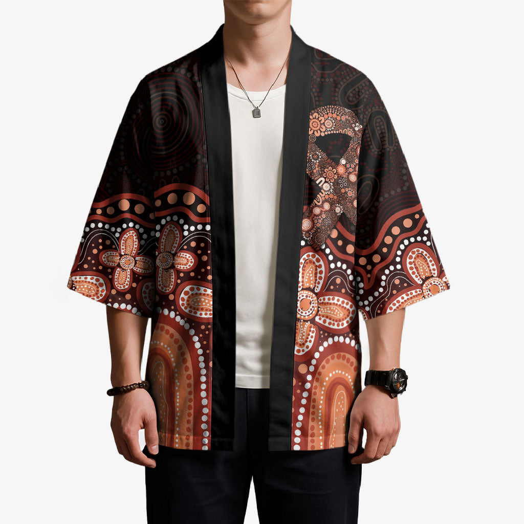 Australia Indigenous Personalized Kimono Fight Leukemia Orange Ribbons