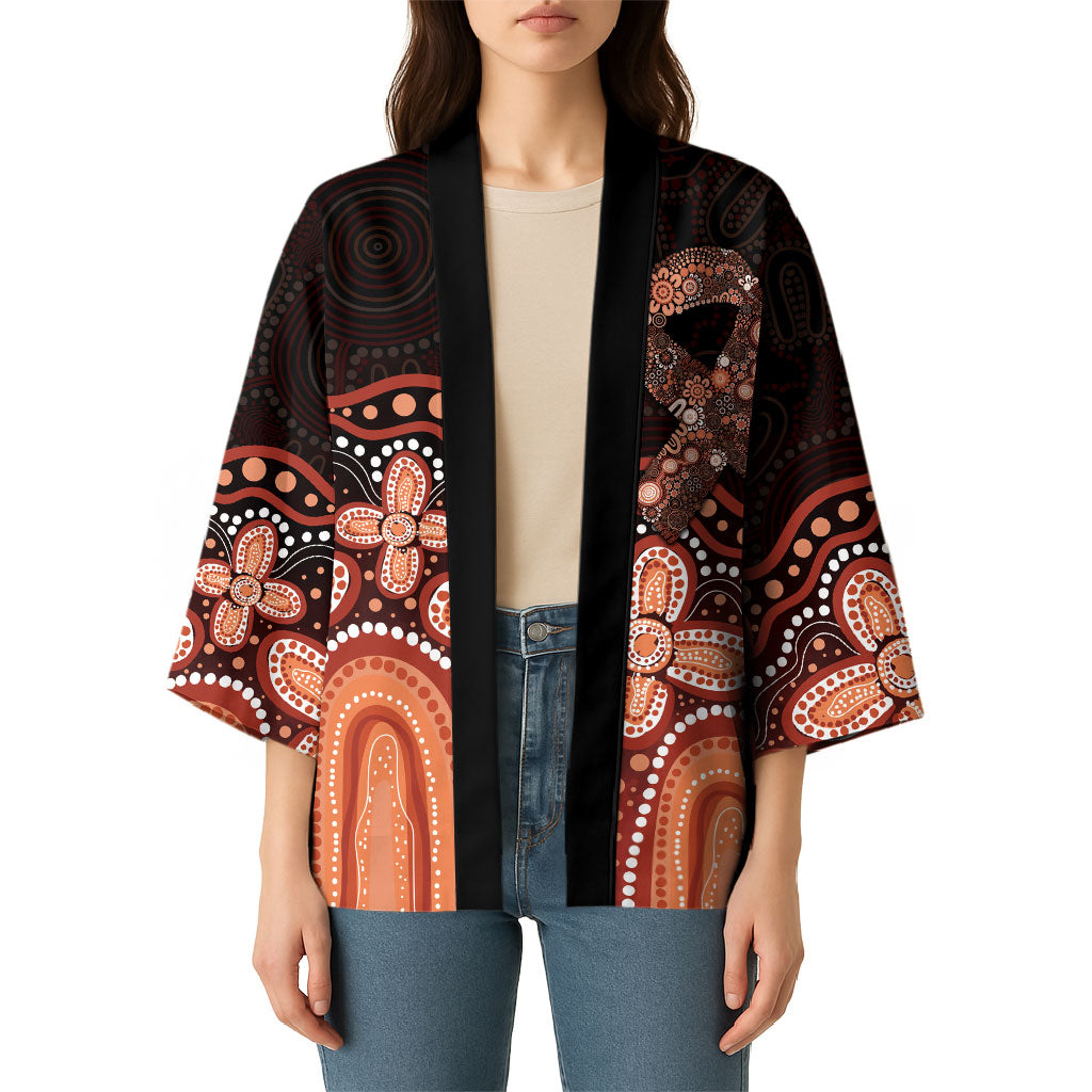 Australia Indigenous Personalized Kimono Fight Leukemia Orange Ribbons