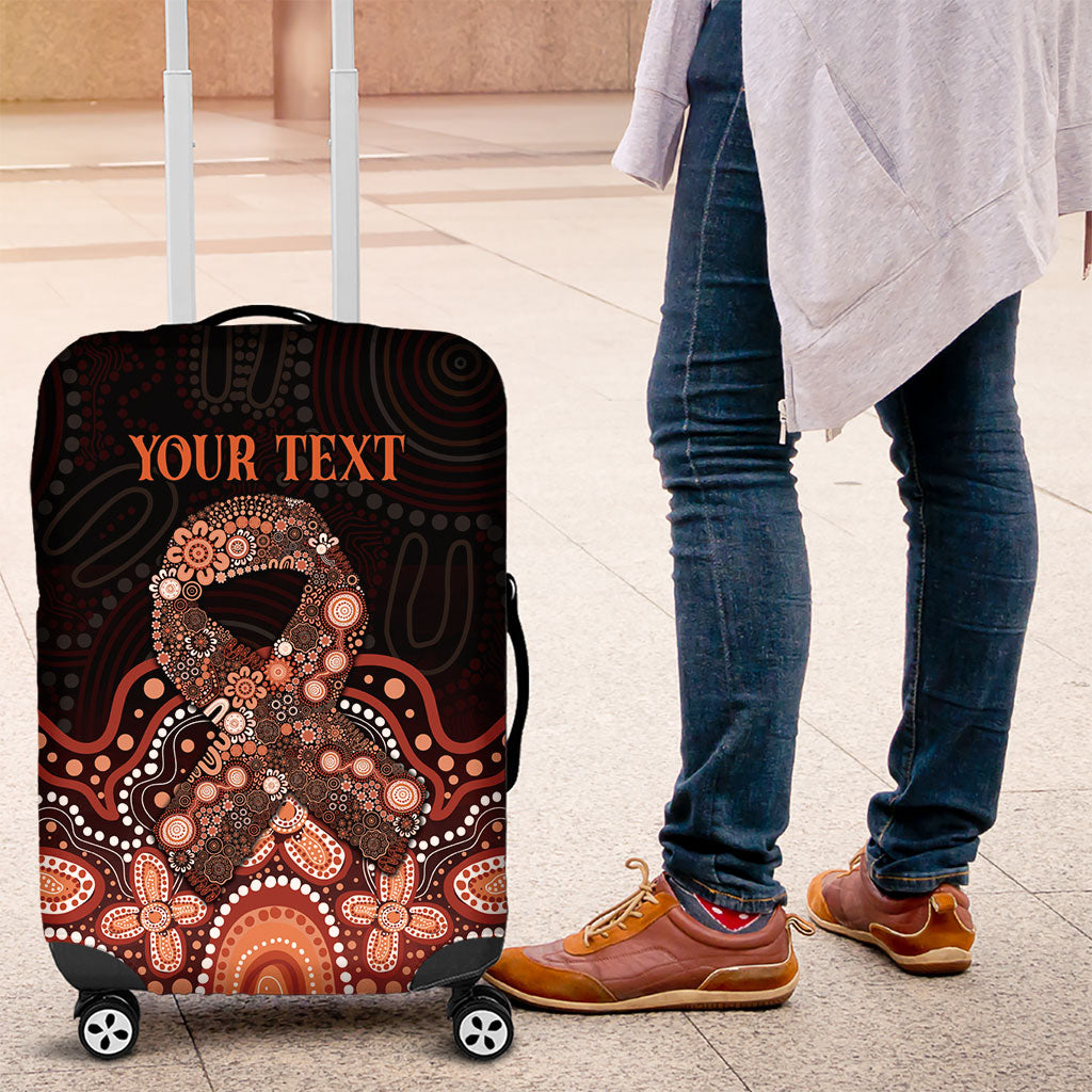 Australia Indigenous Personalized Luggage Cover Fight Leukemia Orange Ribbons