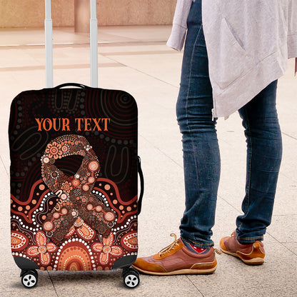 Australia Indigenous Personalized Luggage Cover Fight Leukemia Orange Ribbons