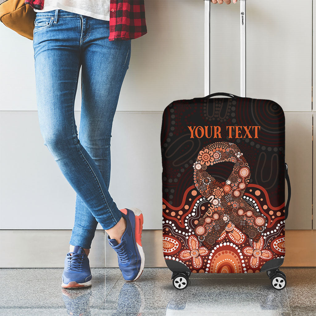 Australia Indigenous Personalized Luggage Cover Fight Leukemia Orange Ribbons