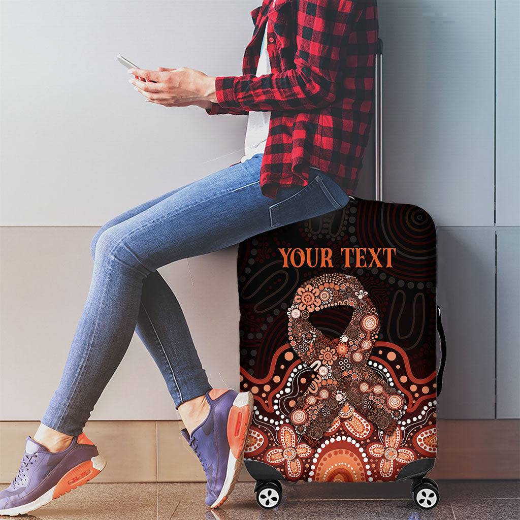 Australia Indigenous Personalized Luggage Cover Fight Leukemia Orange Ribbons