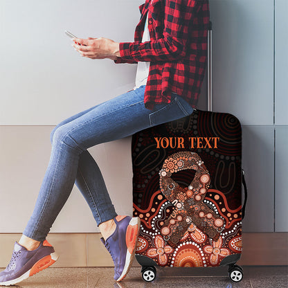 Australia Indigenous Personalized Luggage Cover Fight Leukemia Orange Ribbons