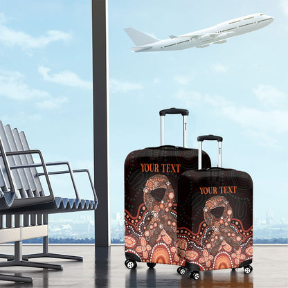 Australia Indigenous Personalized Luggage Cover Fight Leukemia Orange Ribbons