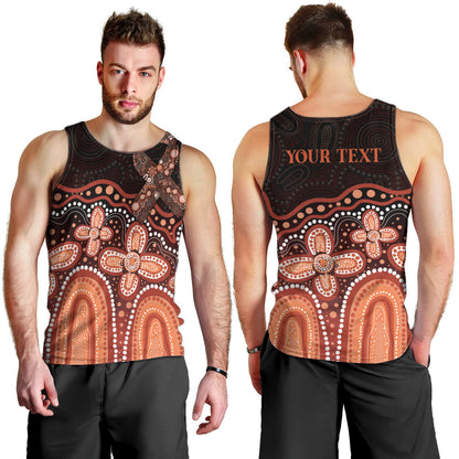 Australia Indigenous Personalized Men Tank Top Fight Leukemia Orange Ribbons