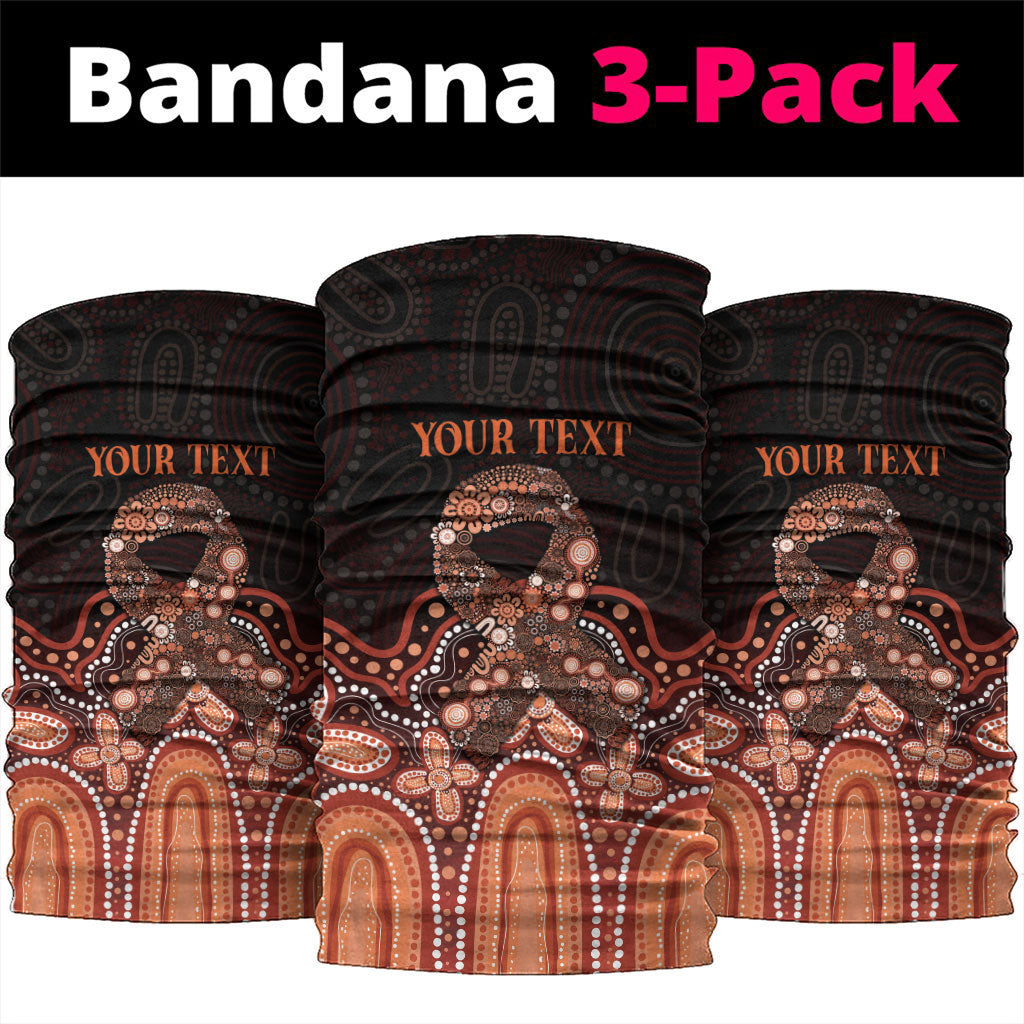 Australia Indigenous Personalized Neck Gaiter Fight Leukemia Orange Ribbons