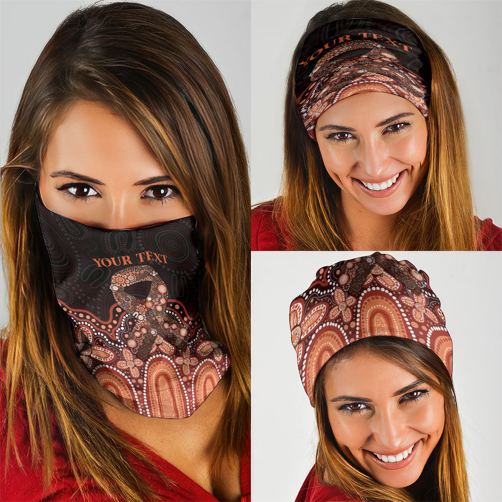 Australia Indigenous Personalized Neck Gaiter Fight Leukemia Orange Ribbons