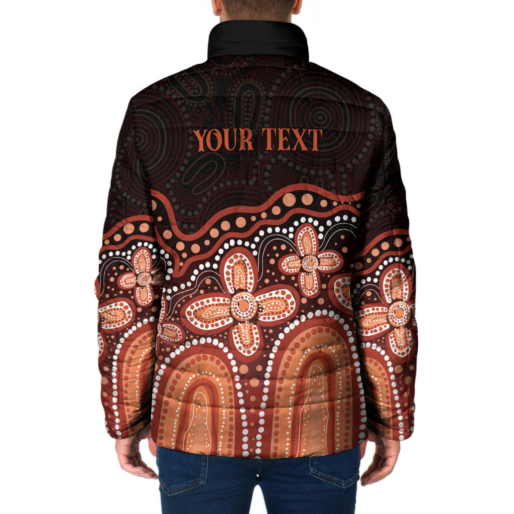 Australia Indigenous Personalized Padded Jacket Fight Leukemia Orange Ribbons